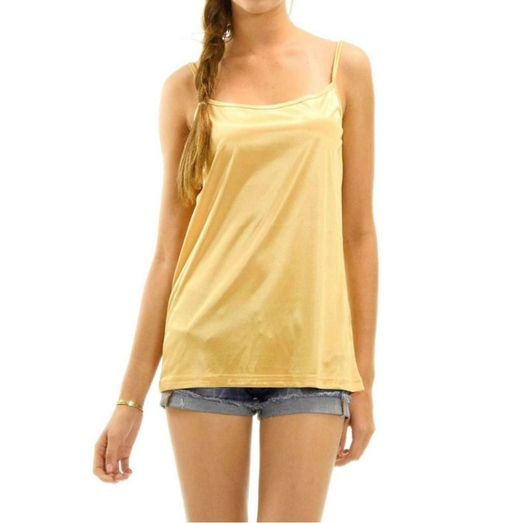 gold satin camisole top